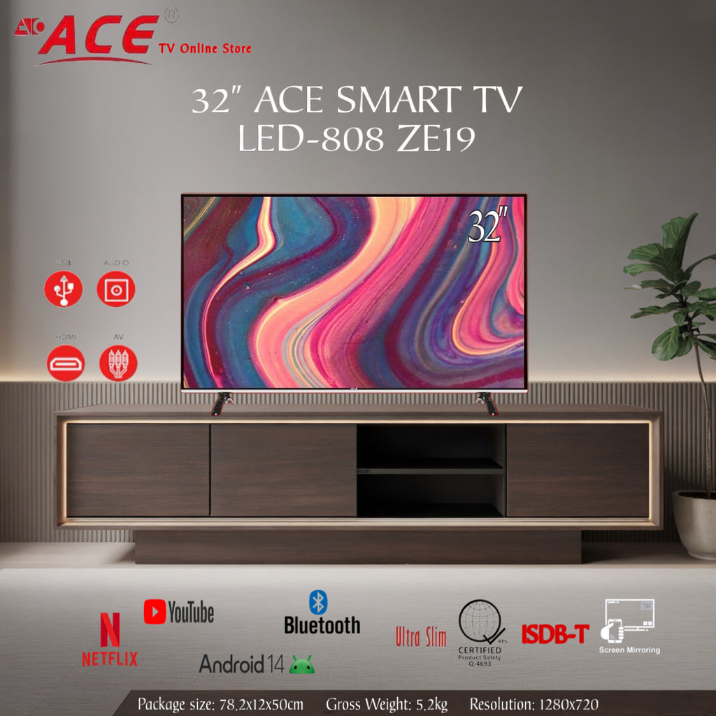 32" ACE SMART TV LED-808 ZE19