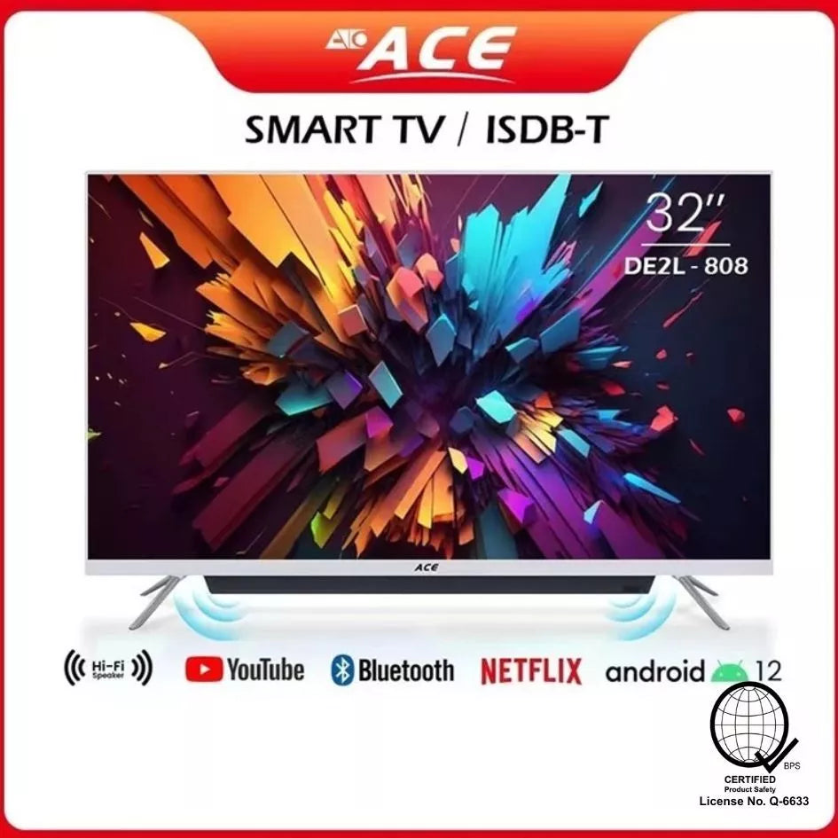 32" ACE SMART TV LED-808 DE2L w/ Built in Soundbar