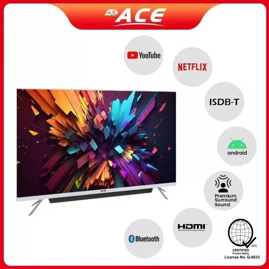 32" ACE SMART TV LED-808 DE2L w/ Built in Soundbar