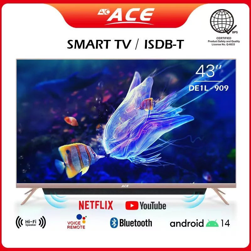 43" ACE SMART TV LED-909 DEIL w/ Built in Soundbar